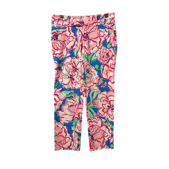 Lilly Pulitzer Capri Pants Size 0 Lucky Charm Floral - Picture 1 of 12